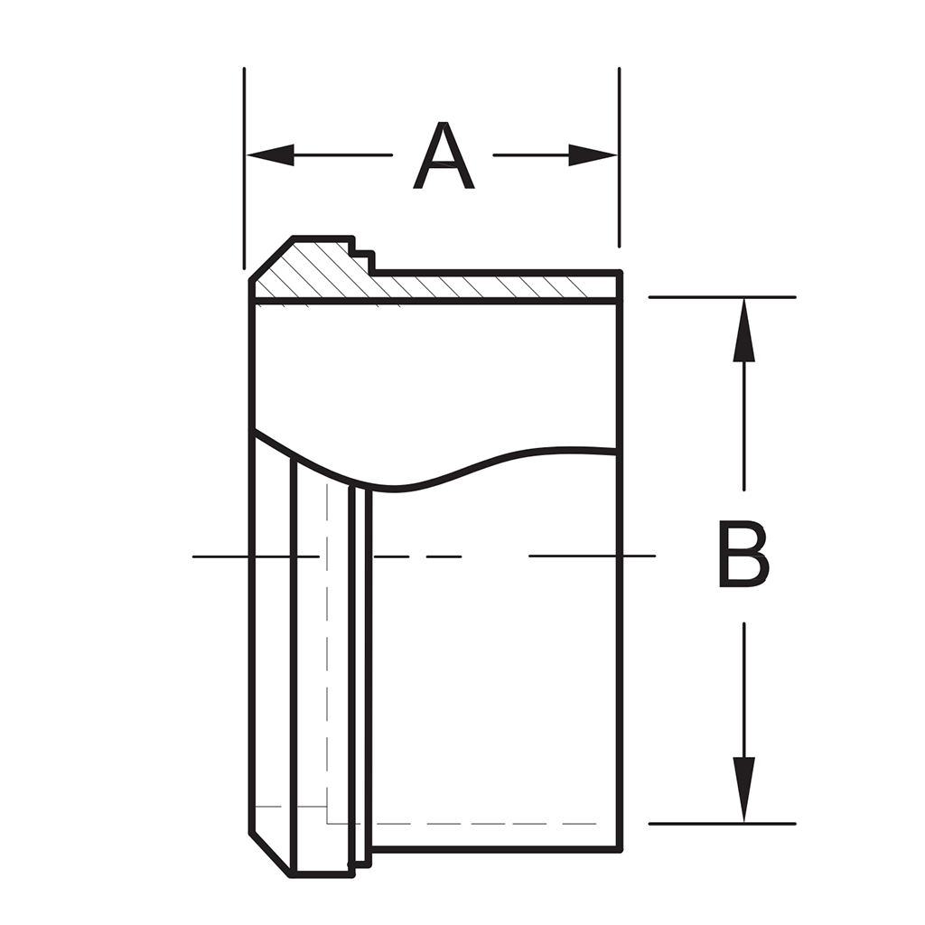 14A - Long Plain Bevel Seat Ferrule