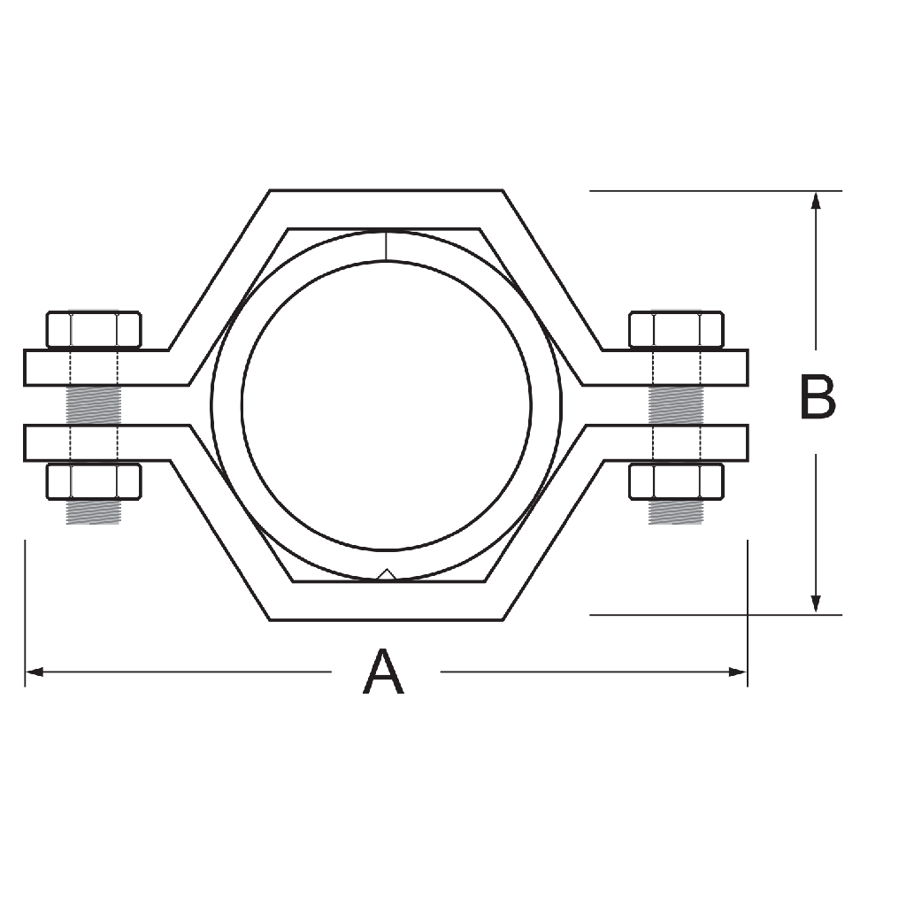 24PV - Hex Pipe Hanger With Polypropylene Sleeve