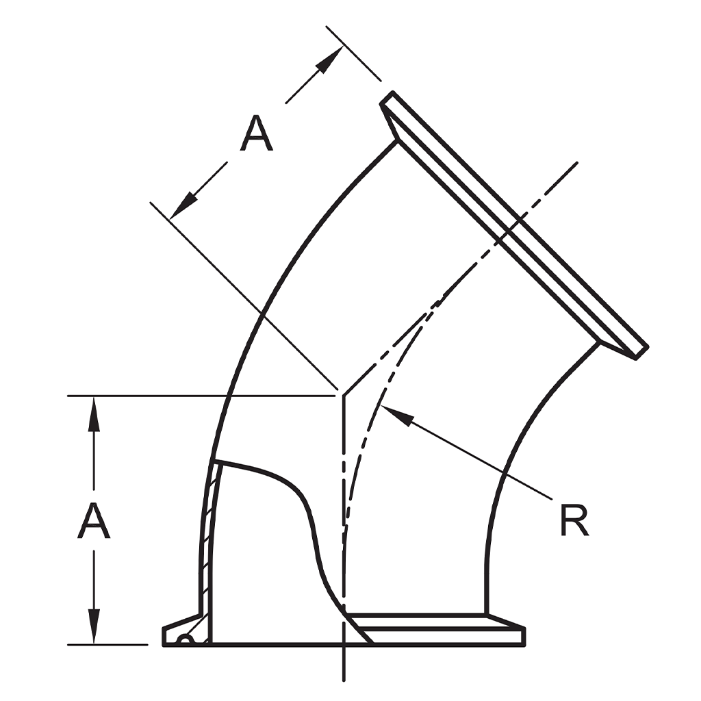 2KMP - Tri-Clamp 45° Degree Elbow