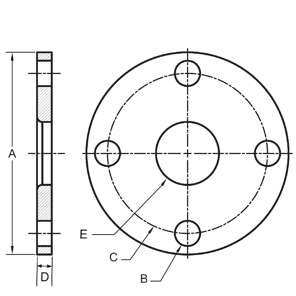 38SL - Slip-On Tube Flange