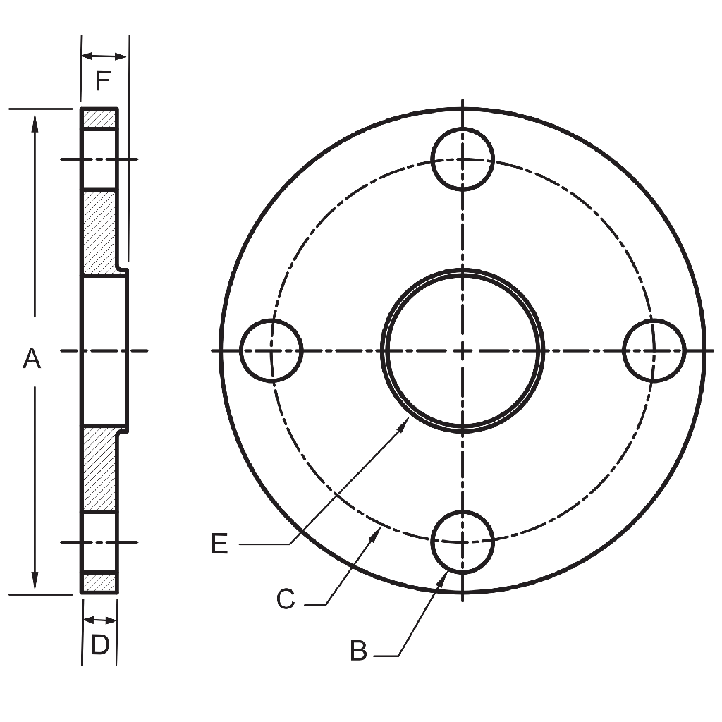 38W - Weld Neck Flange