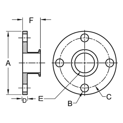 38MP - Flange X Tri-Clamp Adapter