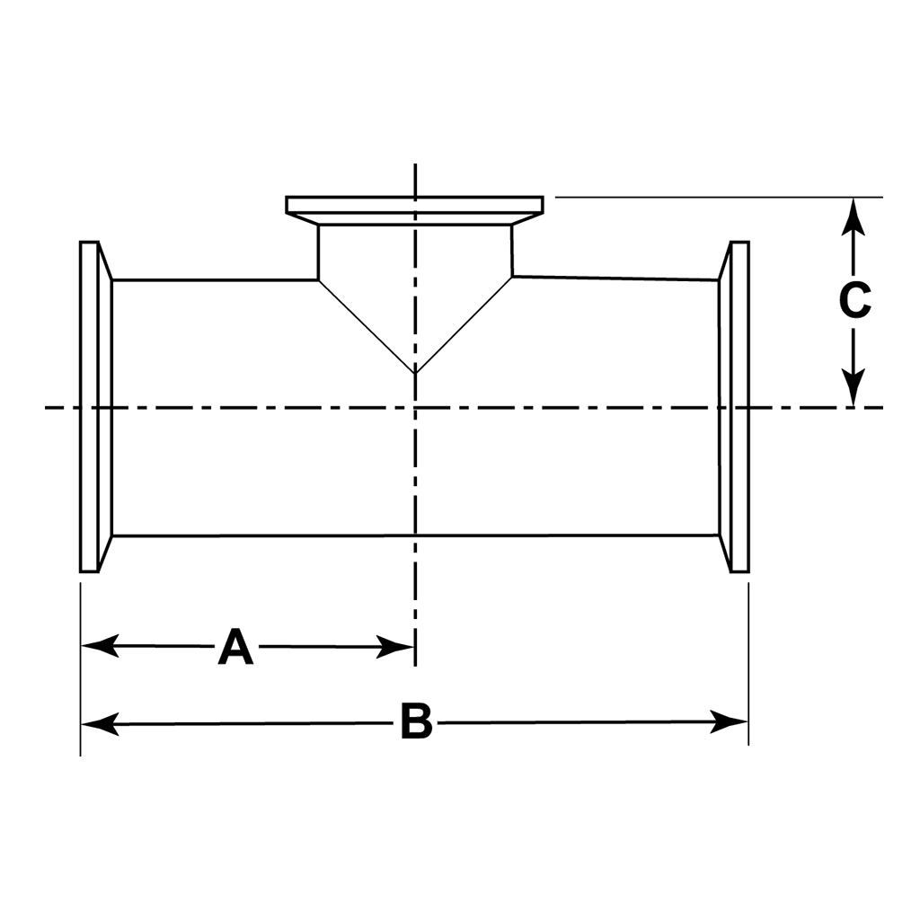 7RMPS - Tri-Clamp Reducing Short Outlet Tee