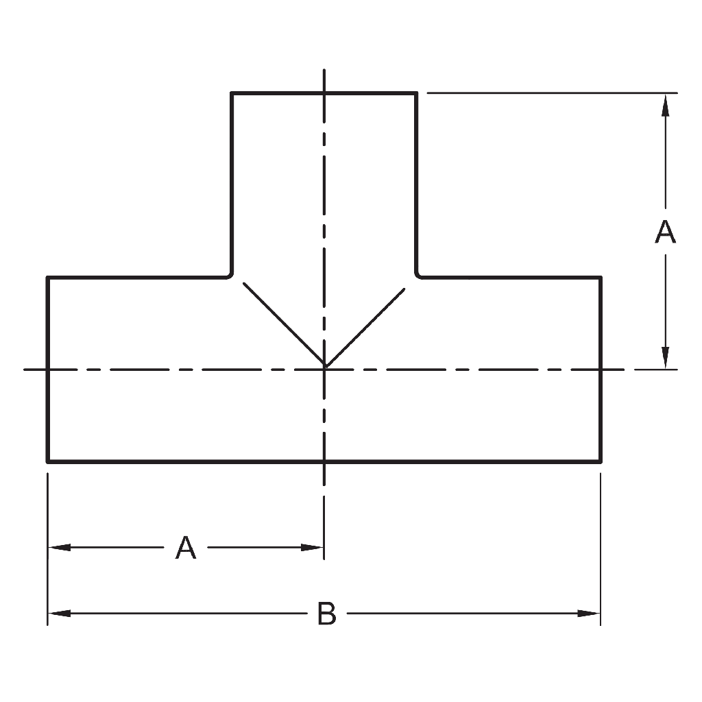 7W - Butt-Weld long Tee - Polished