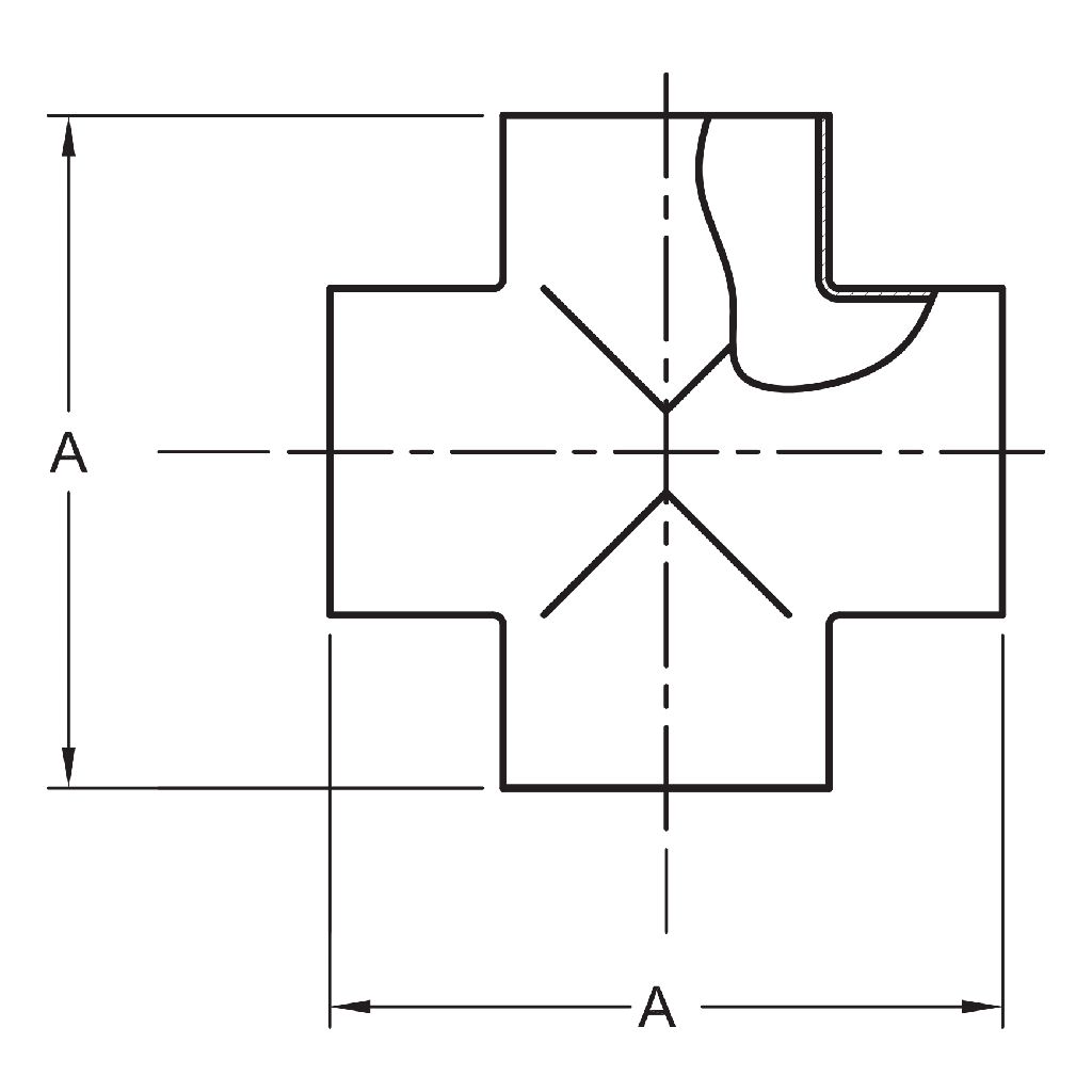 9WWWW - Butt-Weld Cross - Polished