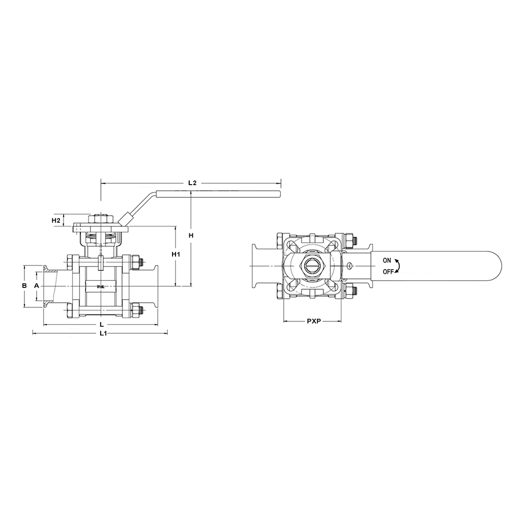 Encapsulated 2-Way Ball-Valve