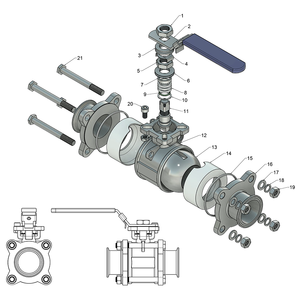 Encapsulated 2-Way Ball-Valve